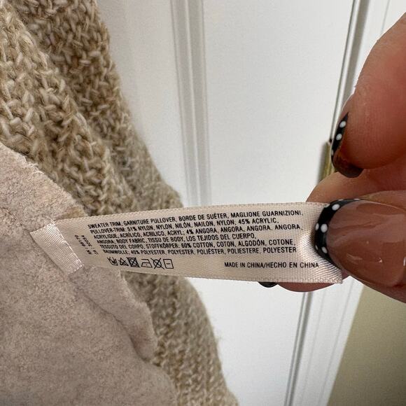 Anthropologie Saturday Sunday Tan Knitted Cardigan Heavyweight Women's Size M - Picture 6 of 8